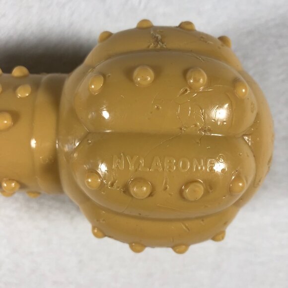 Lot of 2 Used Dog Toys: Nylabone Power Chew Barbell Lg & Hartz DuraPlay Squeaky - Picture 3 of 7